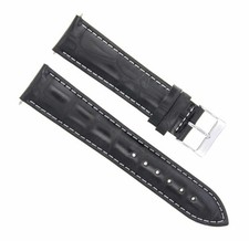 20MM LEATHER WATCH STRAP BAND FOR IWC PILOT PORTUGUESE TOP GUN WATCH BLACK WS