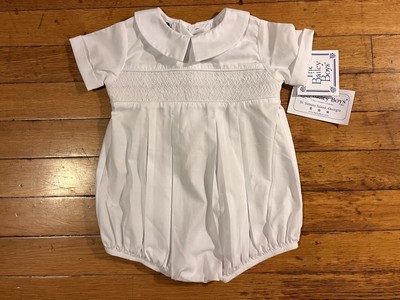 The Bailey Boys Ivory Christening Dressy Bubble Short 3M White