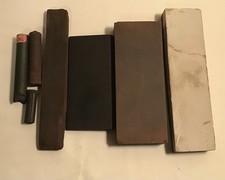4 Vintage Sharpening Honing Whetstone Stones White And Red  2-Sided