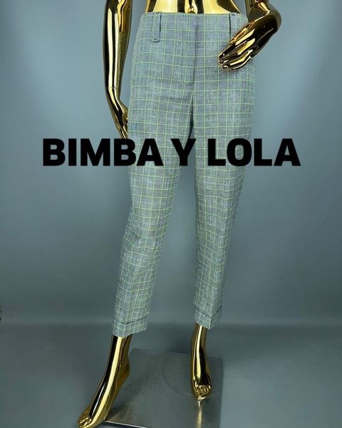Women Bimba y lola Trousers Green Linen S
