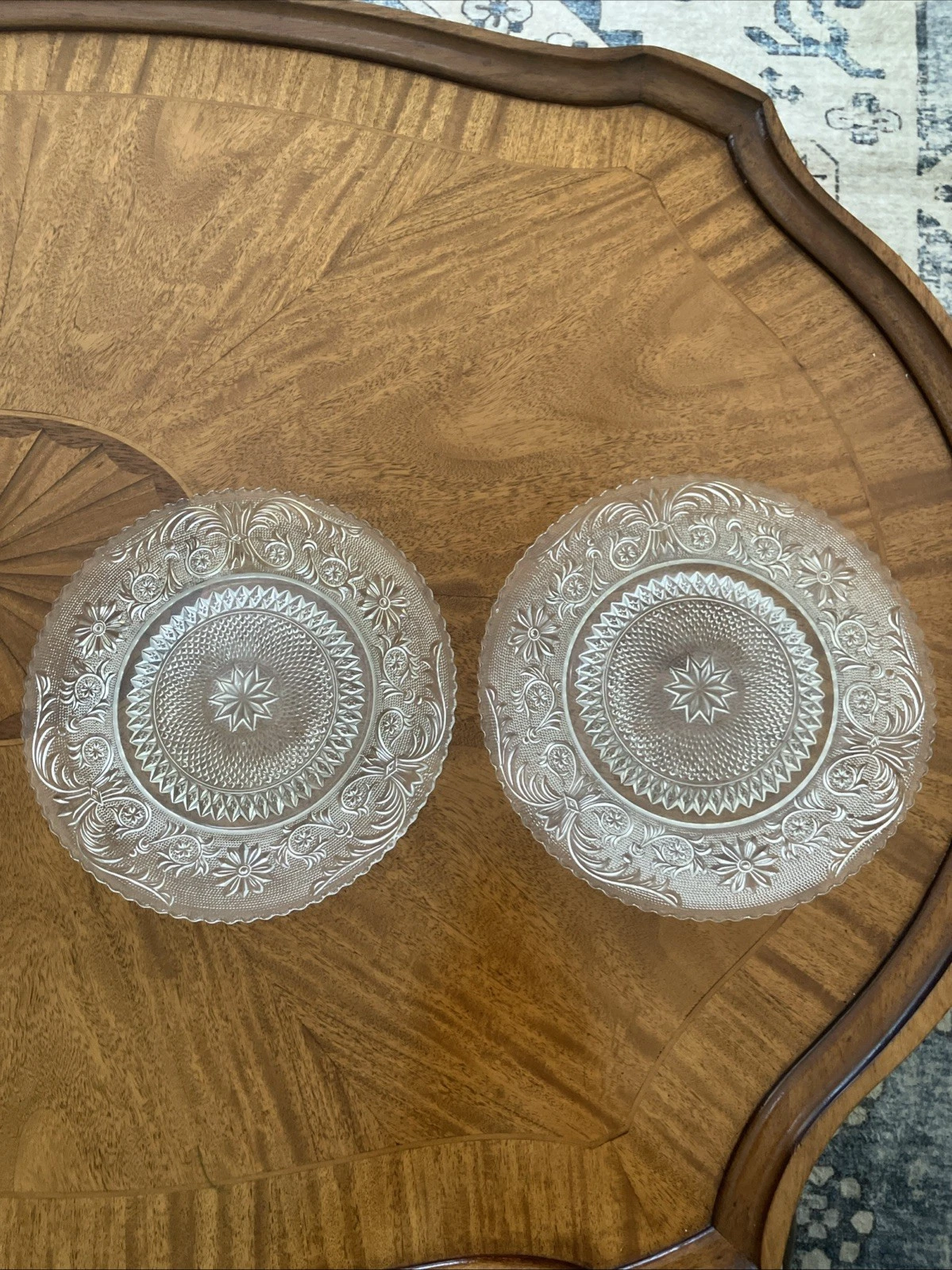 Depression Glass Sandwich Plates (2) 8” Each