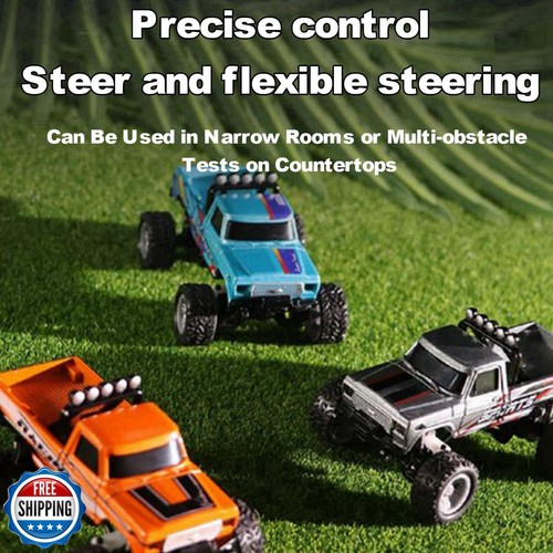 EXVQMU Mini RC Car, 1/64 Scale Mini Remote Control Monster Truck with Trailer - Picture 4 of 5