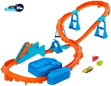 Toy Car Track Set Deluxe Building Box with Motorized Booster