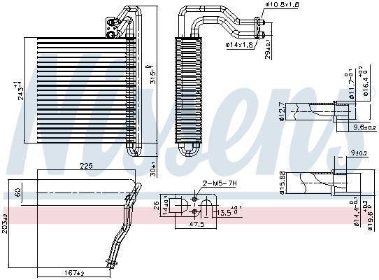 NISSENS-OE 92333-OE Evaporator, air conditioning for FORD