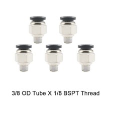 5Pcs Pneumatic Connector 3/8 OD Hose 1/8 BSPT Thread quick insert Fitting