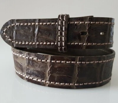 ♥ umjuBELT Leder Gürtel Herren Damen unisex Vintage Croco-Wild grau 80 85 95 100