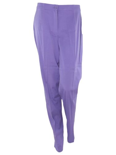 Marina Rinaldi Pantalone Da Donna Viola Affusolato Elegante Taglia 17 47 W33 - Imagen 4 de 12