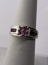 925 Sterling Silver Pink CZ Ring Size 6