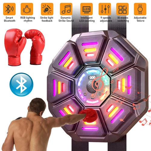 Bluetooth 10 Training Modes Smart Music Boxing Machine with Gloves Wall Mounted
