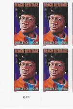 US Shirley Chisholm Black Heritage Forever Stamp Plate Block of 4 Scott #4856