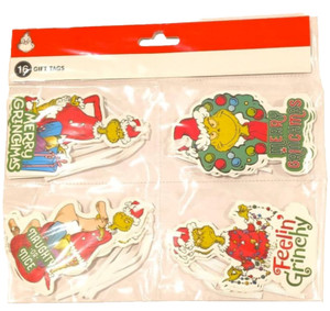 Dr. Seuss The Grinch Who Stole Christmas Pack 16 Christmas Gift Tags with Ties