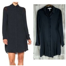 BCBG Generation Womens Shirt Dress Size XS Black Leopard Button Placket Flowy