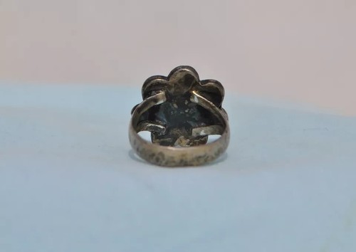 Old Pawn Sterling Silver Native American Indian Turquoise Ring Size 6.5 - Picture 3 of 6