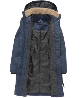 ALPENBLITZ Damen Winter Jacke Parka Wintermantel Kapuze blau Gr