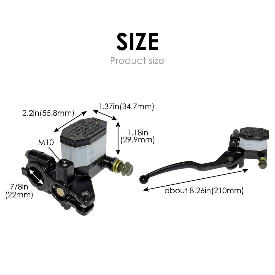 7/8" Motorcycle Front Right Brake Clutch Levers Master Cylinder Reservoir Lever - Image 4 of 4