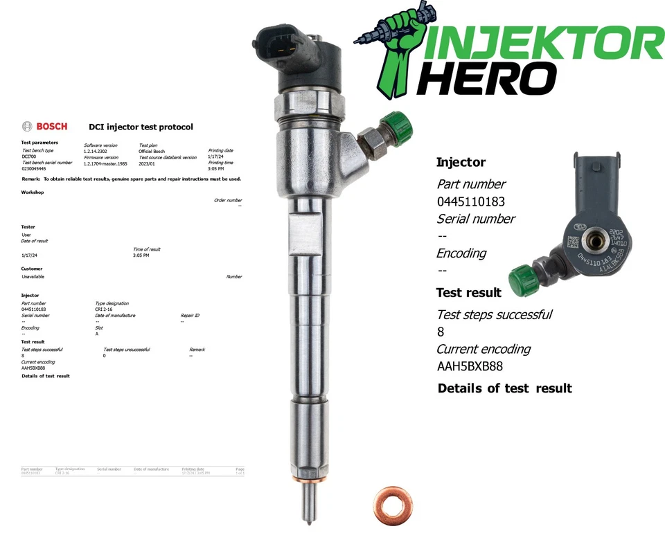 Bosch 0445110183 55197124 Lancia Fiat Opel Astra 1.3 CDTI - Immagine 2 di 4