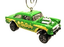 1955 Chevy Bel Air Gasser Guster Christmas Ornament 1:64 Green