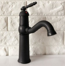 Black Oil Rubbed Brass Bathroom Kitchen Bar Vessel Sink Swivel Faucet Tap snf365