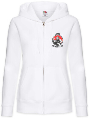 Arm Wrestler Damen Zipper Hoodie Over the Gym Fitness Top Wrestling Armdrücken