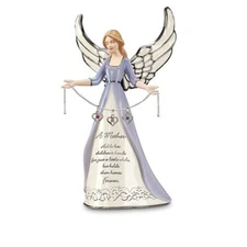 A Mother's Heart Birthstone Charm Angel Figurine: Gift for Mom by The Bradford