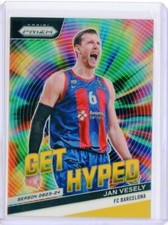 2023-24 Panini Prizm Euroleague JAN VESELY Barcelona Get Hyped GOLD Prizms 8/10