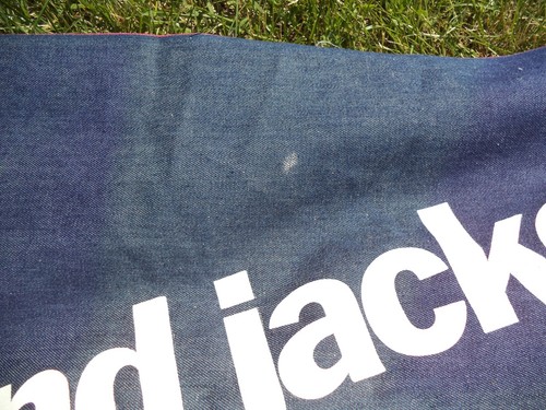 Vintage 1970s Wrangler Store Promotional Denim Cloth Banner No Fault Jeans - Picture 9 of 11