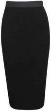 Ladies Plain Office Womens Stretch Bodycon Midi Pencil Skirt Plus Size UK 8-26