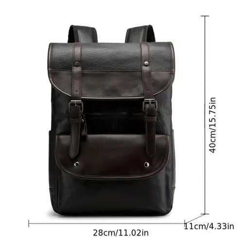 Vintage Style Faux Leather Backpack - Picture 3 of 6