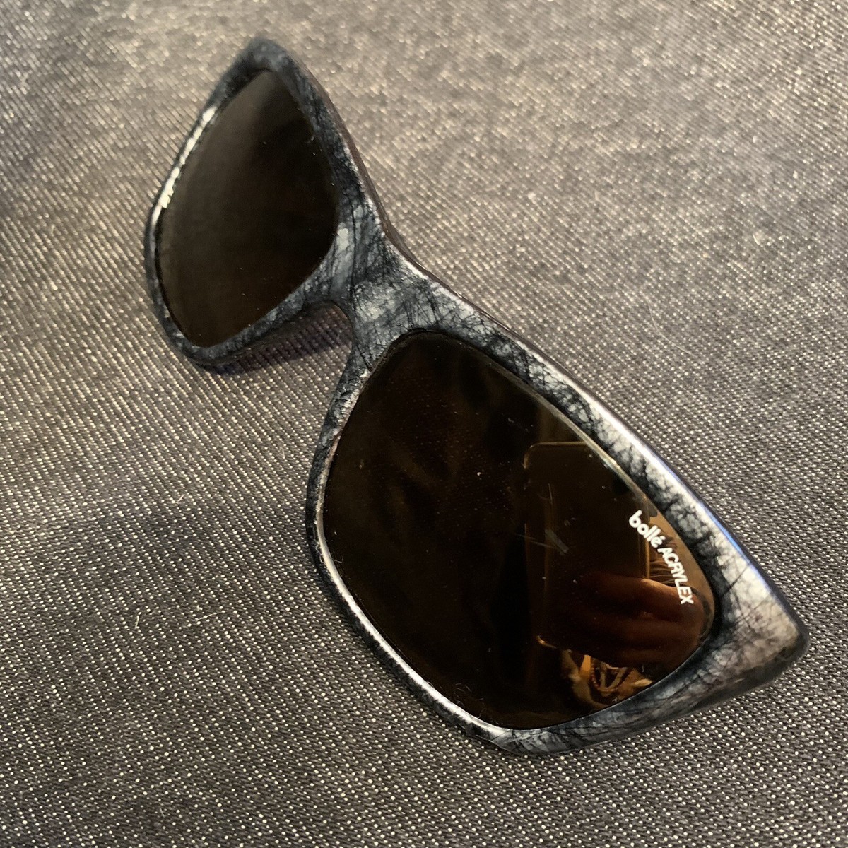 Vintage Bollé Acrylex 527 Sunglasses Vintage Bolle 527 Acrylex Fun Pattern Sunglasses w/ Blue  main image 4