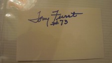 RARE TONY FURST #73 AUTOGRAPH INDEX CARD  FOOTBALL DETROIT LIONS DECEASED 