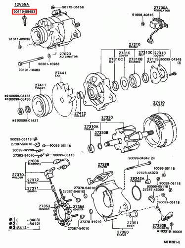 Genuine Toyota Coaster HZB36 HZB31 HZB30 1HZ 4.2 Diesel Alternator Bolt - Picture 3 of 10