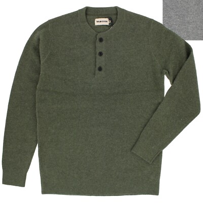 Taylor Stitch Men's Hudson Sweater 100% Merino Wool Henley Style Shirt MSRP $168