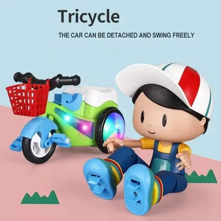Electric Stunt Bike Toy Music  Tricycle Car Toy Children Interactive 360 Degree - Image 3 of 4