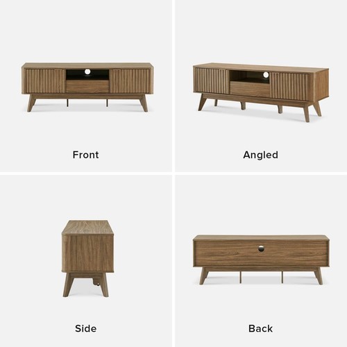 Mopio Brooklyn Mid-Century TV Stand – Fits TVs up to 59”, Adjustable Shelf, Waln - Picture 9 of 9