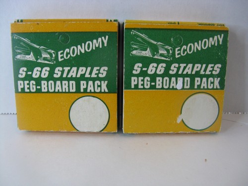 VTG Genuine Arrow S-66 Staples Peg-Board Pack 2400, 2 Full Boxes NIB NOS
