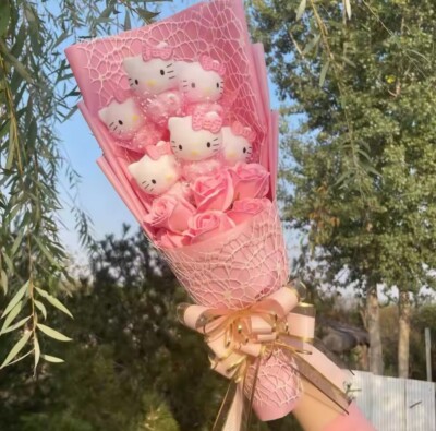 Hello Kitty Blumen, Kawaii Hello Kitty Sanrio, kreativer Sanrio-Blumenstrauß