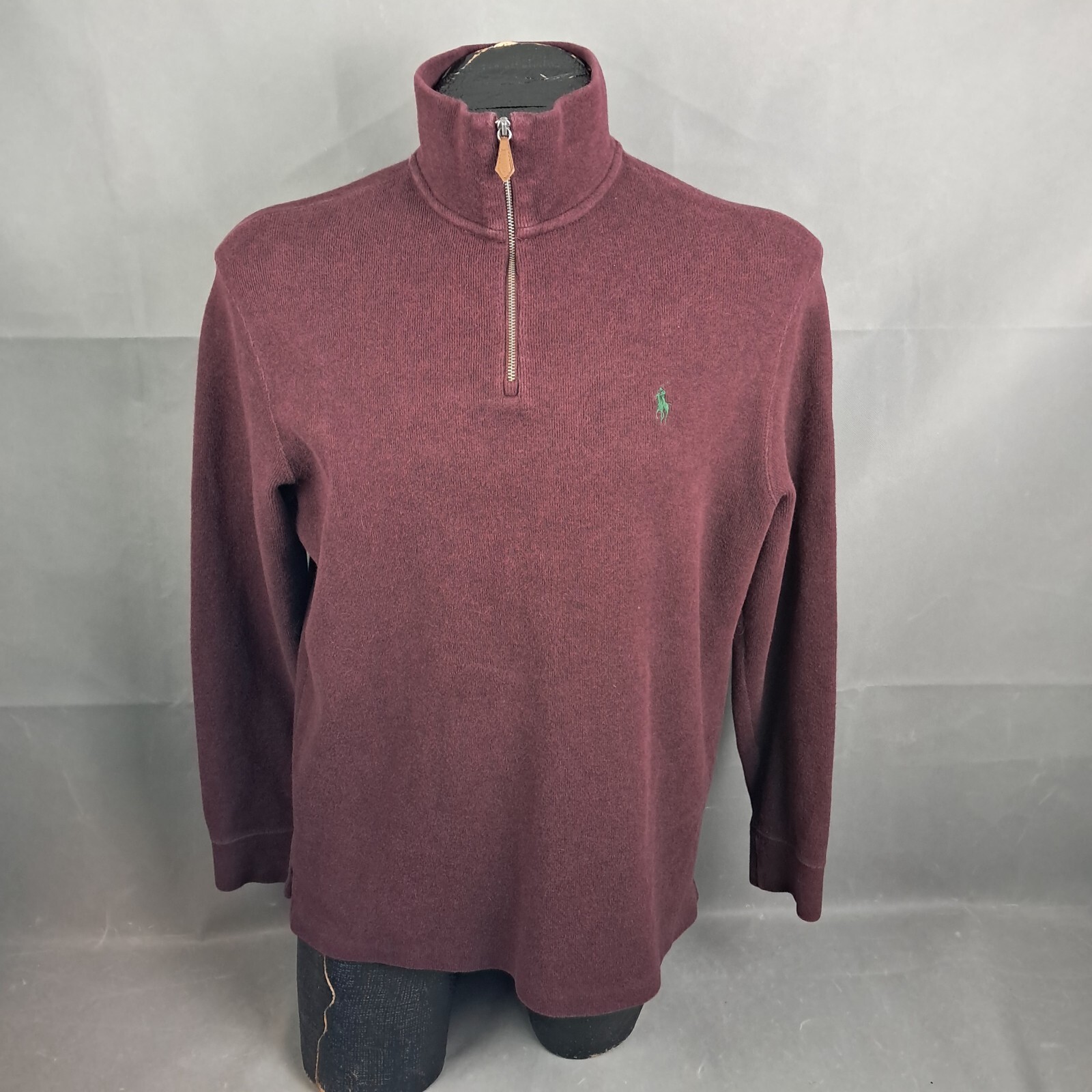 Polo Ralph Lauren Performance Sweater Size Large Men Burgundy 1/4 Zip Pullover