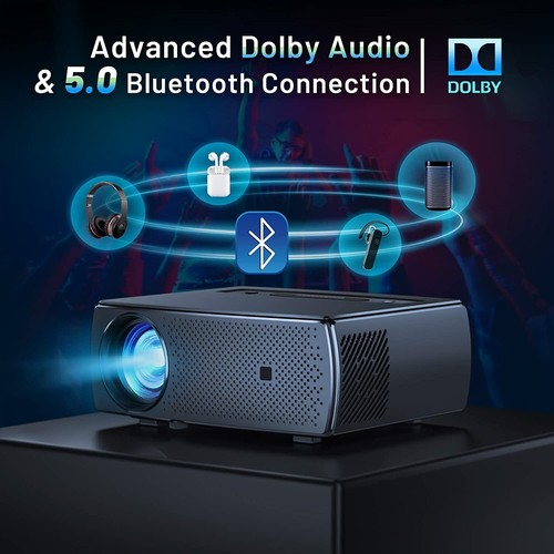 Native 1080P Bluetooth WiFi Mini Projector 9600L HD Dolby Audio + 100" Screen - Picture 3 of 6