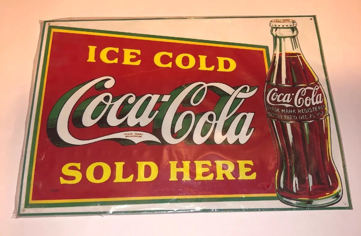 ICE COLD COCA COLA SOLD HERE Rustic Green Reproduction 1923 Coke