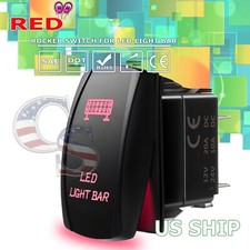 Car Truck Red Led Light Bar Laser Rocker Switch On-off Led Light 20a 12v 5pin