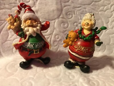 Direct International~ Mr & Mrs Claus ~ Pair of 2 ~ 5 inch resin Figurines