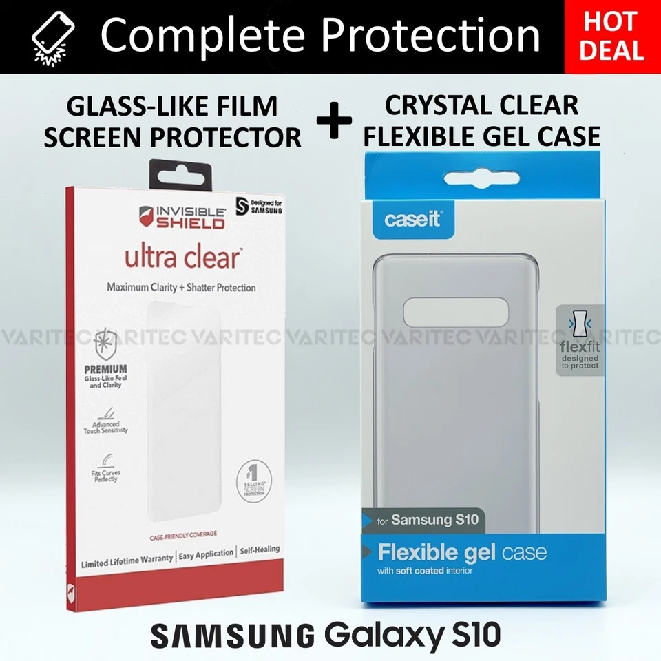Zagg S10 Film Screen Protector Saver + Clear Case Cover for Samsung Galaxy S10 - Image 2 of 4
