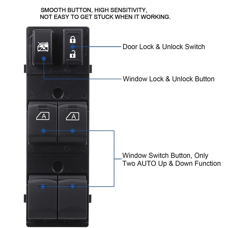 Power Window Switch Control Button for 2007-2012 Nissan Altima 25401-ZN50C 2AUTO Foto 4 de 4