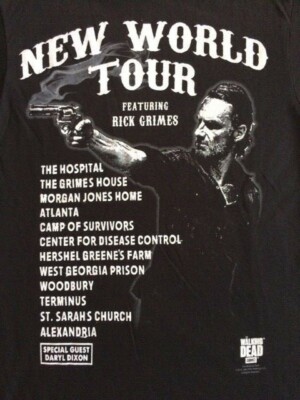 The Walking Dead Rick Grimes New World Tour T-shirt Licensed Official  -OOP