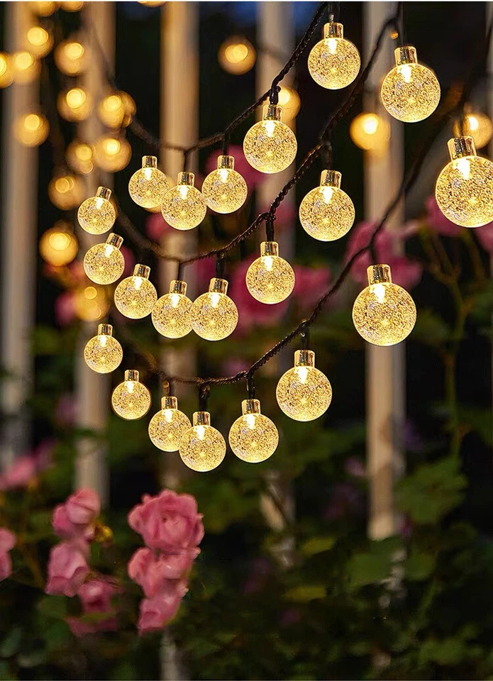 Solar String Lights 30 Led 20 Feet Bigger Crystal Globe Halloween Christmas Deco - Image 4 of 4