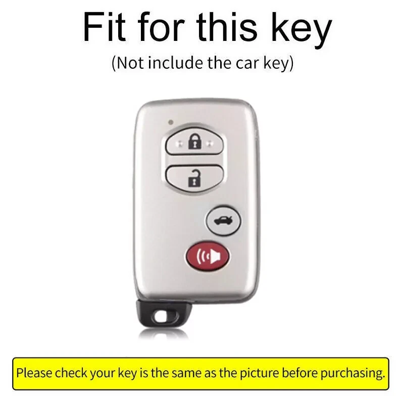 Porta-chaves de carro de couro controle remoto para Toyota 4Runner Avalon 4 botões - Imagem 2 de 4