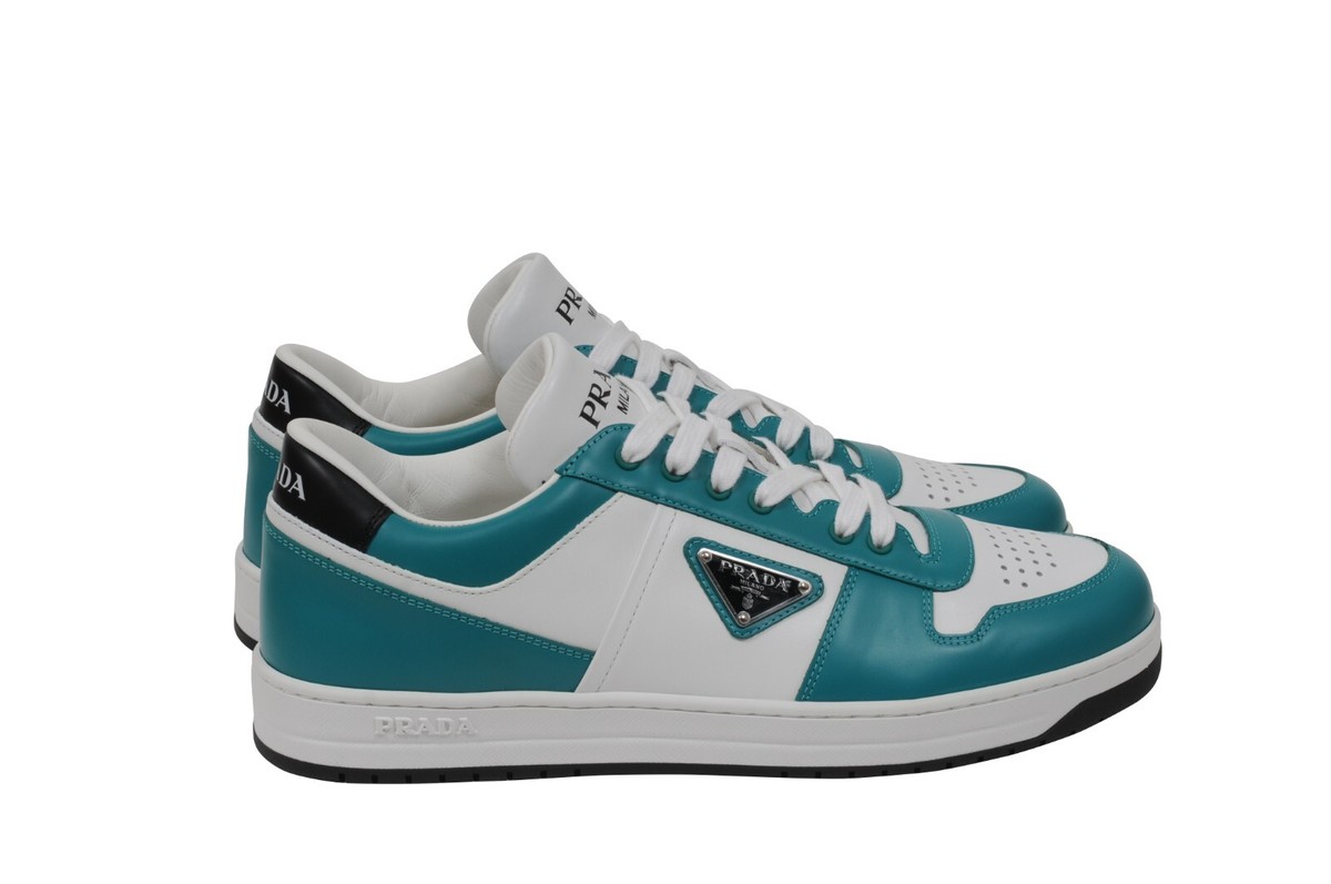 Prada Downtown Sneakers US10.5 UK9.5 White Green Teal Prada Downtown Sneakers US10.5 UK9.5 White Green Teal