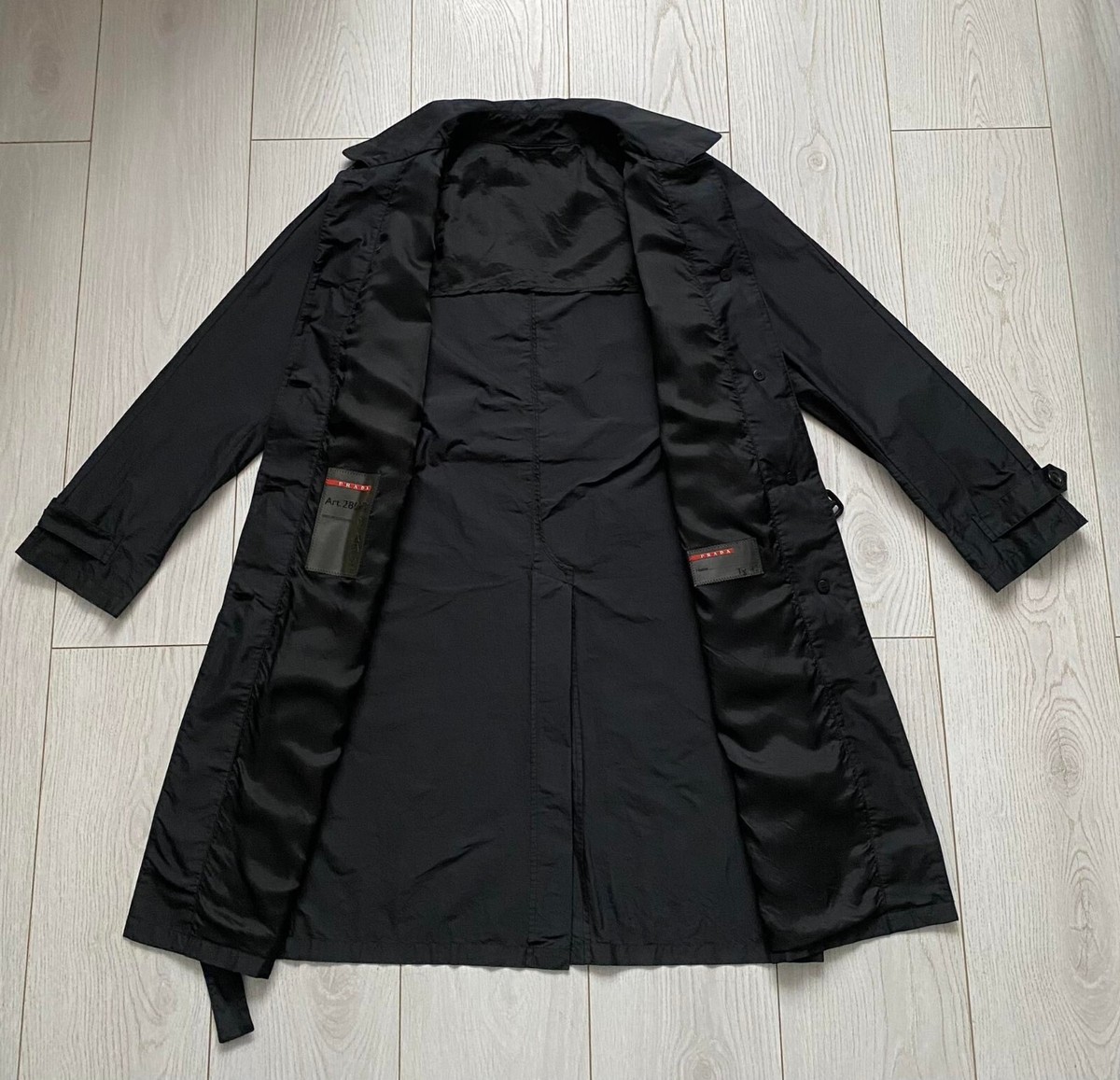 PRADA Women's Trench Coat Size 42 (XS-S) Black | eBay