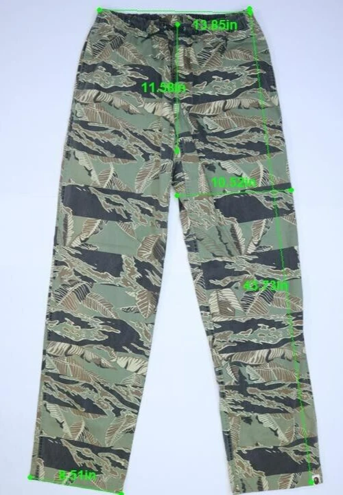 A Bathing Ape BAPE Mens Green Hawaiian Leaf Print Drawstring Waist Pants XL - Image 2 of 4