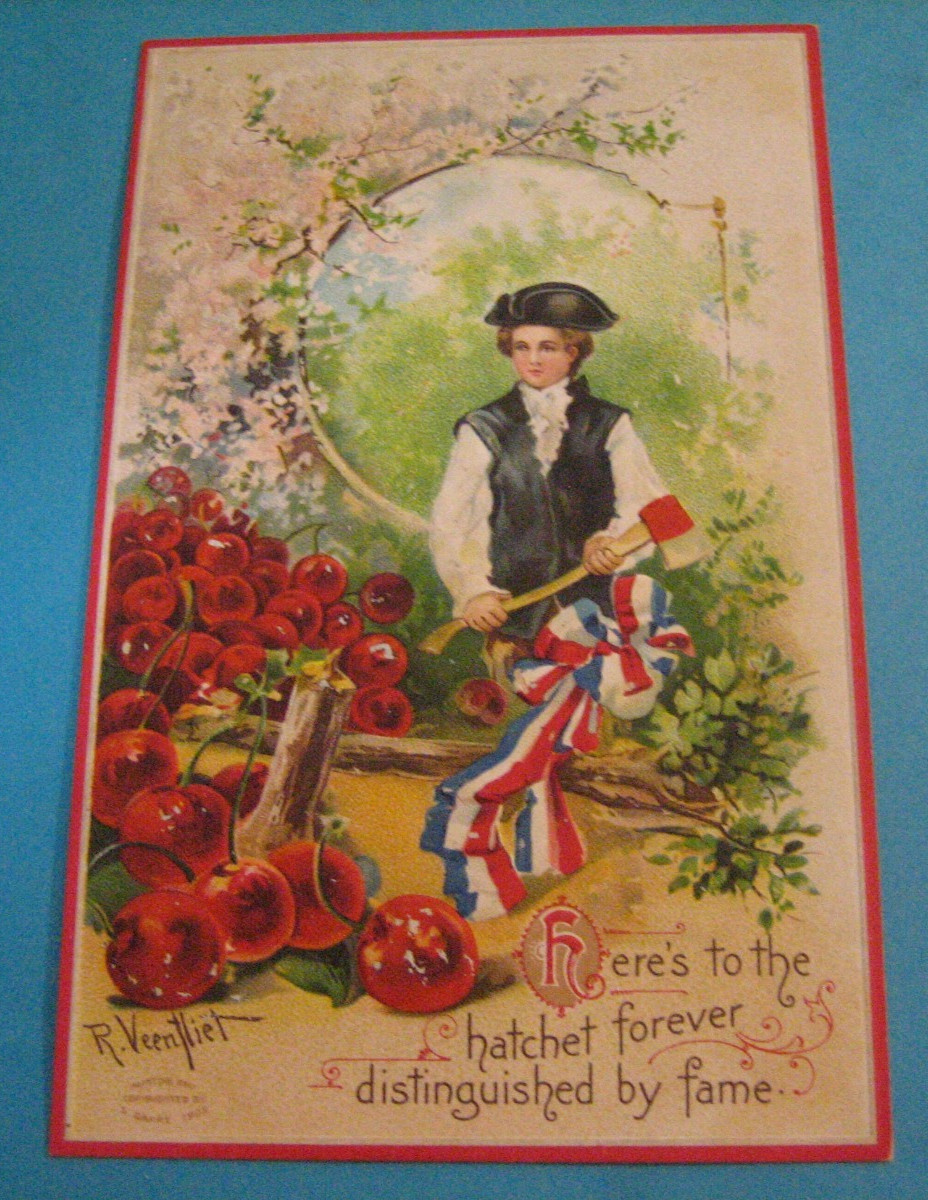 Antique Patriotic Americana Postcard George Washington Colorful Historic
